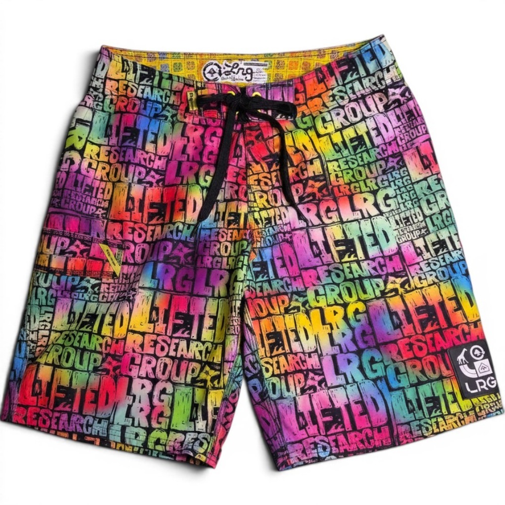 LRG‎ Lifted Research Group Board Shorts Multicolor All Over Print Mens 32